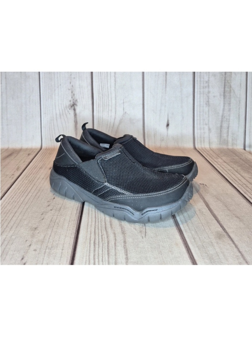 Crocs Men's Size 11 Swiftwater Mesh Moc Slip-On Casual Shoes Black
